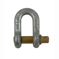 10mm Galvanised D Shackle with Yellow Pin rated up to 1000kgs