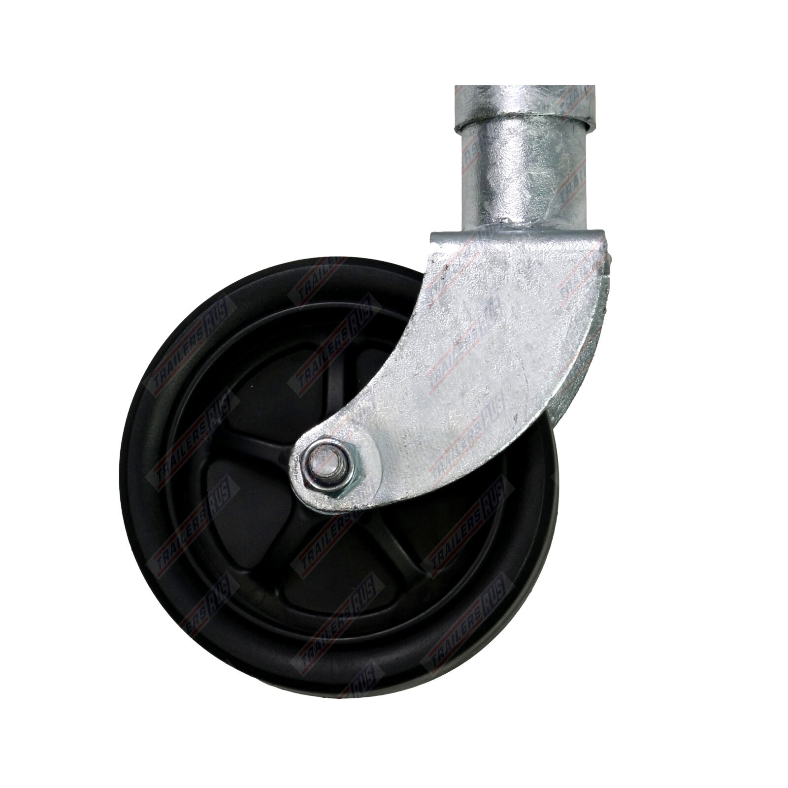 6" Inch Trailer Jockey Wheel Swivel Solid Tyre Swing Up 400kg Load
