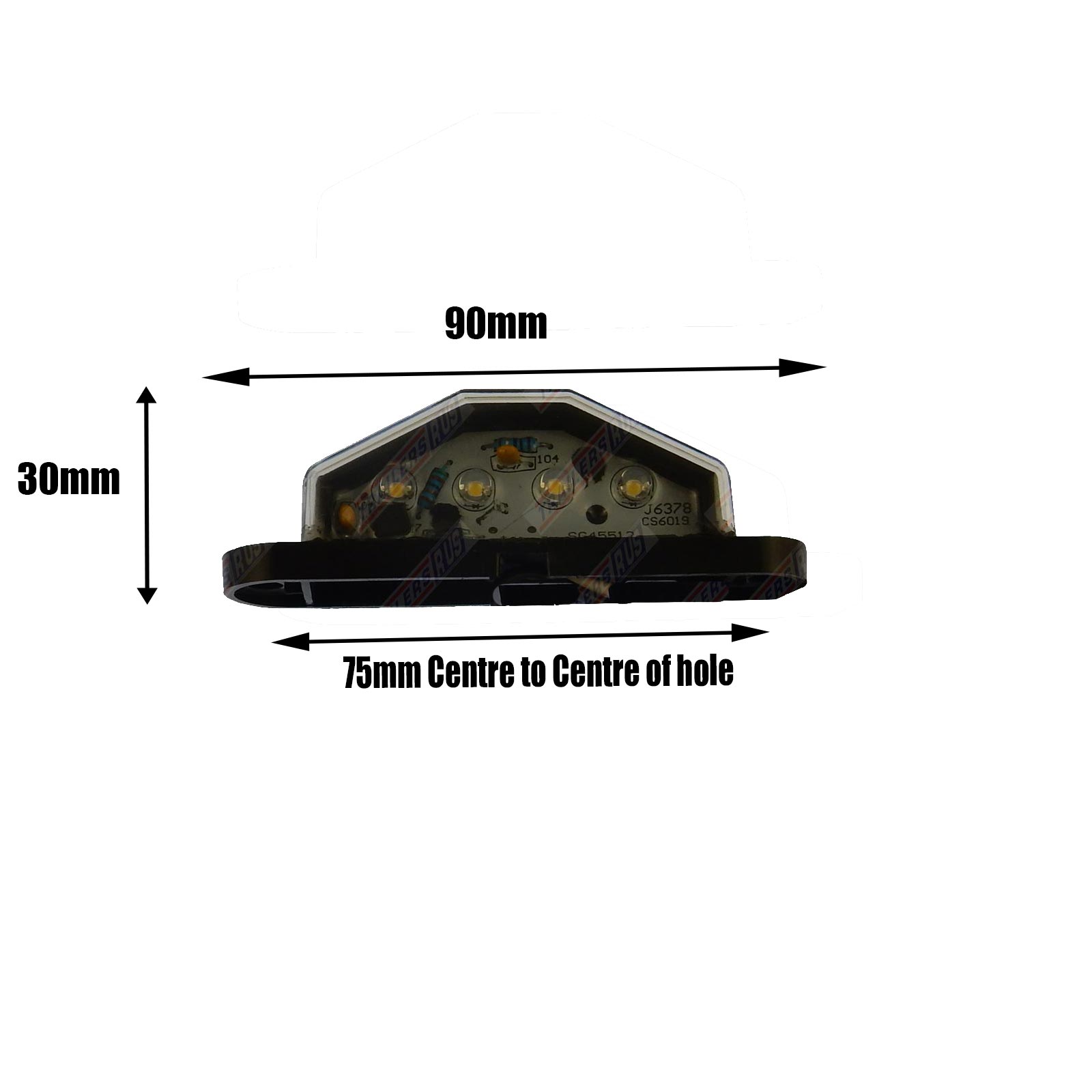 LED Trailer Number Plate Lights Lamps 12V ADR Approved Submersible TRU