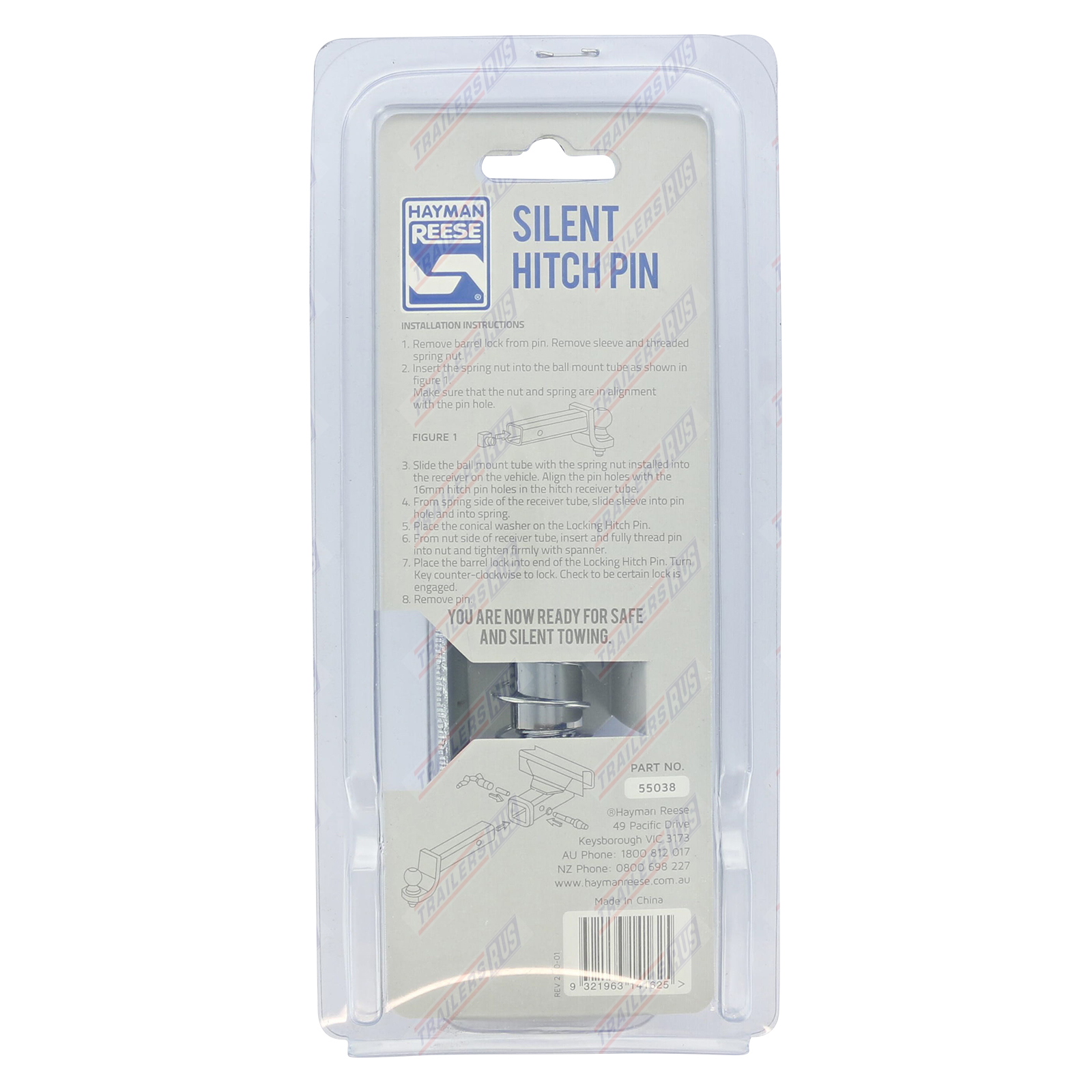 Lockable Silent Hitch Pin Genuine Hayman Reese 55038