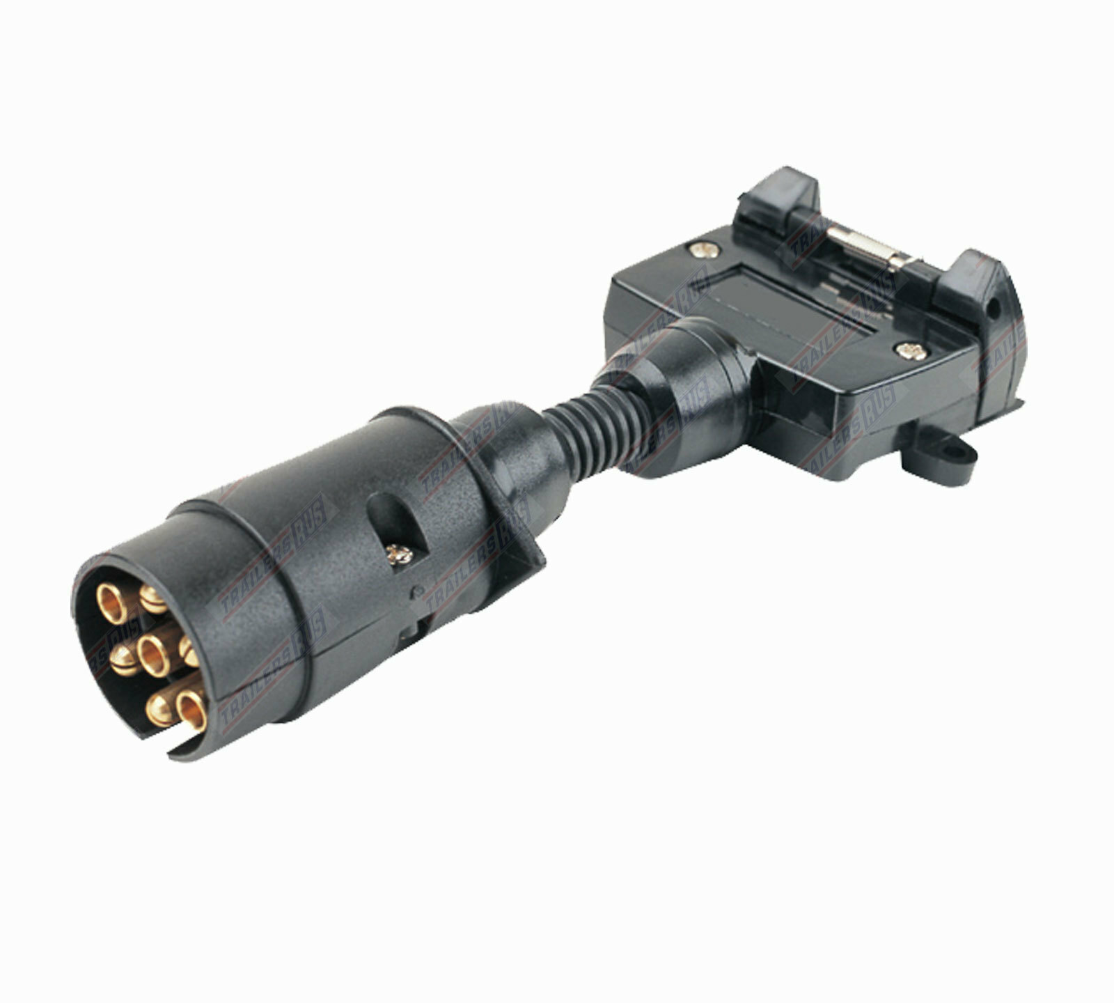 7 Pin Large Round to 7 Pin Flat Trailer Connector Adaptor Plug - TRU