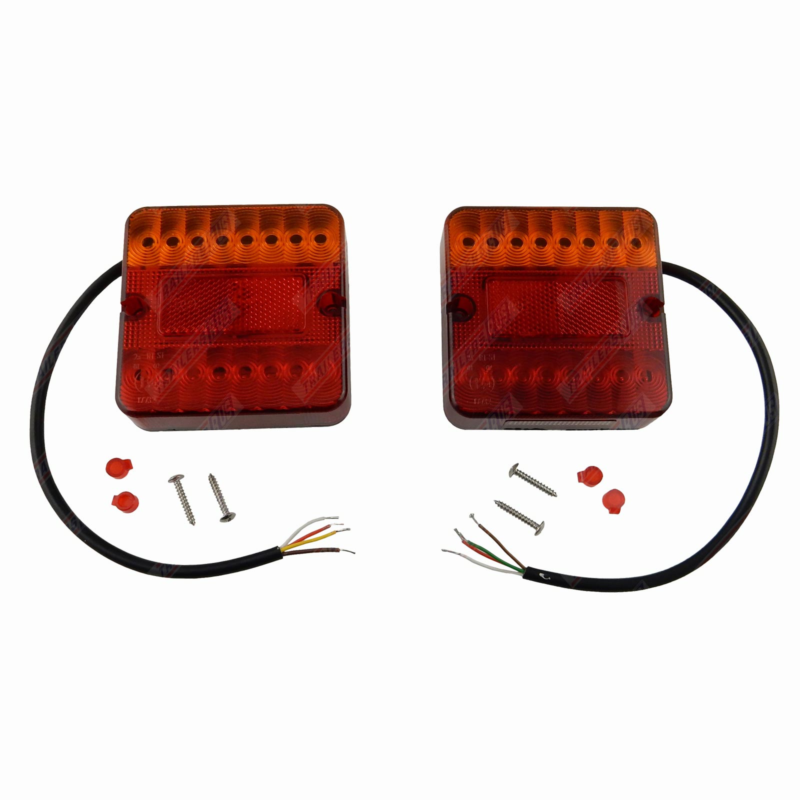 6PCS Red/Amber 2.5 Oval Led Marker Lights Compatible with RV Qiilu 12V Submersible Led Truck Trailer Lights Kit Camper 2PCS Square LED Trailer Light Kits Trailer Marine Boat 