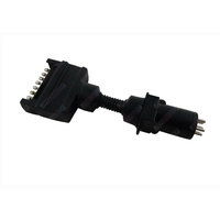 7 Pin Flat to 7 Pin Small Round Trailer Connector Adaptor Plug