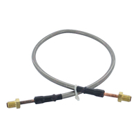 Braided Brake Line Hose 3/16 Dia. x 650mm Long with 3/8" UNF 24 TPI Fitting Stainless Steel for Hydraulic Brakes