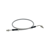 Braided Brake Line Hose 3/16 Dia. x 700mm Long with 3/8" UNF 24 TPI Right Angle Fitting Stainless Steel for Hydraulic Brakes