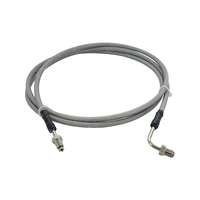 Braided Brake Line Hose 3/16 Dia. x 2000mm Long with 3/8" UNF 24 TPI Right Angle Fitting Stainless Steel for Hydraulic Brakes