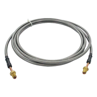 Braided Brake Line Hose 3/16 Dia. x 3500mm Long with 3/8" UNF 24 TPI Fitting Stainless Steel for Hydraulic Brakes