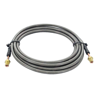 Braided Brake Line Hose 3/16 Dia. x 4500mm Long with 3/8" UNF 24 TPI Fitting Stainless Steel for Hydraulic Brakes