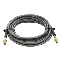 Braided Brake Line Hose 3/16 Dia. x 5500mm Long with 3/8" UNF 24 TPI Fitting Stainless Steel for Hydraulic Brakes