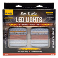 Atlantic Plug n' Play Box Trailer Lights 12v Predator Series Square L & R PAIR #BOXT-LED