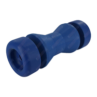 4 Inch Cotton Reel Boat Trailer Bow Roller 101mm 17mm Bore With End Caps 76mm Dia. Blue Polypropylene