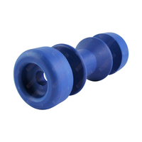 3 Inch Cotton Reel Boat Trailer Bow Roller 76mm 17mm Bore With End Caps 76mm Dia. Blue Polypropylene