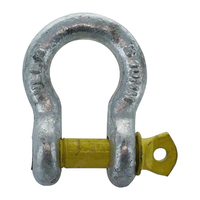 10mm x 11mm Galvanised Bow Shackle with Yellow Pin Rated up to 1000kgs