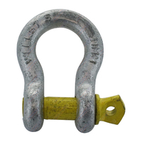 11mm x 13mm Galvanised Bow Shackle with Yellow Pin Rated up to 1500kgs