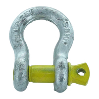 Galvanised Bow Shackle with Yellow Pin 8mm x 10mm rated up to 0.75 tonne
