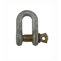 8mm Galvanised D Shackle with Yellow Pin rated up to 750kgs