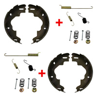 Brake Shoes Set of 4 with Mounting Springs Suit 10'' Inch AL-KO Electrical Backing Plate Lever Type