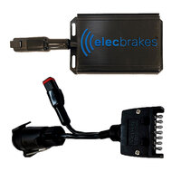 Electric Brake Controller + Plug & Play Adapter Flat 7 pin to Large Round 7 pin Socket (Bundle)