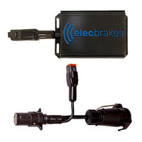Electric Brake Controller + Plug & Play Adapter Small Round 7 pin to Large Round 7 Pin Socket (Bundle)