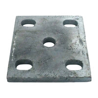 Trailer Axle Slotted Fish Plate 8mm Thick Galvanised Suits 39mm 40mm 45mm 50mm 1/2" Dia U bolts