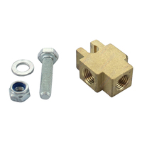 Brass 3 Way T Piece Hydraulic Joiner Suits 3/8" Inch Tube Nuts