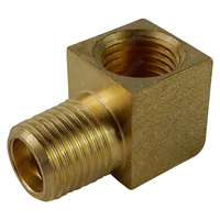 Brass Hydraulic 90 Degree Union 3/8 UNF 24TPI - Male to Female