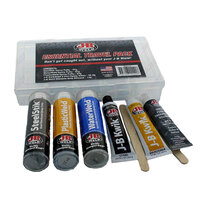 JB Weld Essential Travel Pack Kit 5 Products Including SteelStik WaterWeld PlasticWeld KwikWeld Grey Silicone