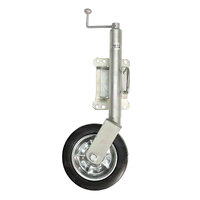 10" Inch Trailer Jockey Wheel Swivel Rubber Metal Rim Tyre Swing Up 340kg Load