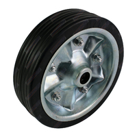 Solid Rubber Wheel Metal Rim to Replace 8'' Inch Jockey Wheel 16mm Bore