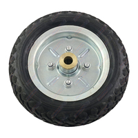 Solid Rubber Wheel Metal Rim to Replace 10'' Inch Jockey Wheel 19mm Bore 