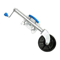 8" Inch Trailer Jockey Wheel Swivel Solid Wheel Swing Up 400kg Load Galvanised