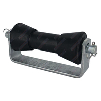 6" Inch Rubber Dog Bone Boat Roller and Flat Bracket Assembly