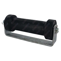 8" Inch Rubber Boat Roller and Flat Bracket Assembly