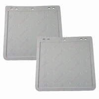 Extra Heavy Duty Mud Flaps White 12'' Inch x 11'' Inch ( 300mm x 280mm ) for 4WDs and Trailers - Pair