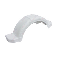 Mudguard Plastic White 235mm Wide 716mm Long Plus Side Step suits 13" Wheel 