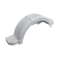 Mudguard Plastic White 255mm Wide 1080mm Long Plus Side Step suit 14"or 15" Wheel 