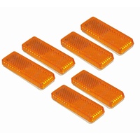 6 x Amber Reflector 85mm x 22mm Self Adhesive Trailer Caravan Yellow Truck Stick