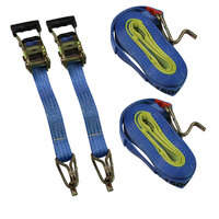 PAIR - HEAVY DUTY Tie Down Ratchet Straps 38mm x 6.0m 1500kg SWL - AS/NZS4380
