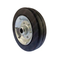 Solid Rubber Wheel Metal Rim to Replace 8" Jockey Wheel 22mm Bore