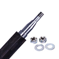 45mm Square Trailer Axle Black 1549mm 61" Inc Axle Nuts & Washers