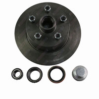 Trailer Disc Hub 10'' Inch Ford 5 Stud With SL Bearings Dust Cap and Seals - Natural Steel