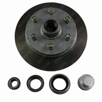 Trailer Disc Hub 12'' Inch x 5/8'' Inch Landcruiser 6 Stud With SL Bearings Dust Cap and Seals - Galvanised