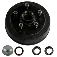 Trailer Hub Drum 10'' Inch Ford 5 Stud With Parallel Bearings Dust Cap and Seal