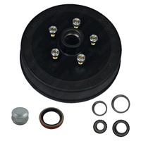 Trailer Hub Drum 10'' Inch Ford 5 Stud SL Japanese  Bearings, Dust Cap and Seals