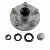 Trailer Hub 6'' Inch Commodore with SL Bearings Dust Caps and Seals - Galvanised