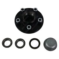Trailer Hub 6'' Inch Ford 5 Stud With Parallel Bearings Dust Cap and Seals - Natural Steel