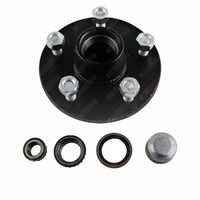 Trailer Hub 6'' Inch Ford 5 Stud With SL Bearings Dust Cap and Seals - Natural Steel