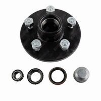 Trailer Hub 6'' Inch Holden HT 5 Stud with SL Bearings Dust Cap and Seals - Natural Steel