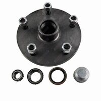 Trailer Hub 7 1/2'' Inch Landcruiser 5 Stud With SL Bearings Dust Cap and Seals - Natural Steel