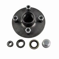 Trailer Hub 5 1/2'' Inch Mini 4 Stud With Bearings Dust Cap and Seals - Natural Steel